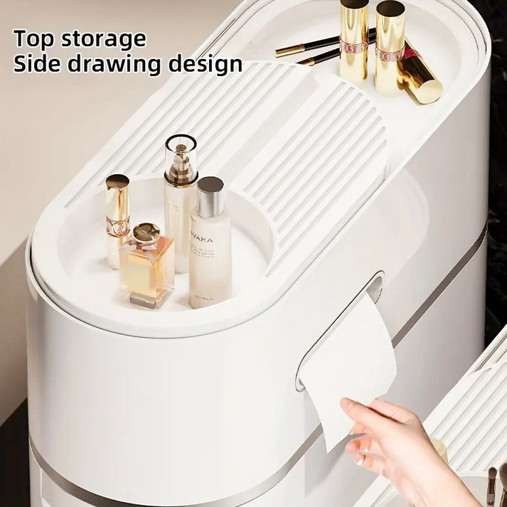 ⏰White storage cabinet with closed doors - multipurpose storage box with space-saving vertical design💥