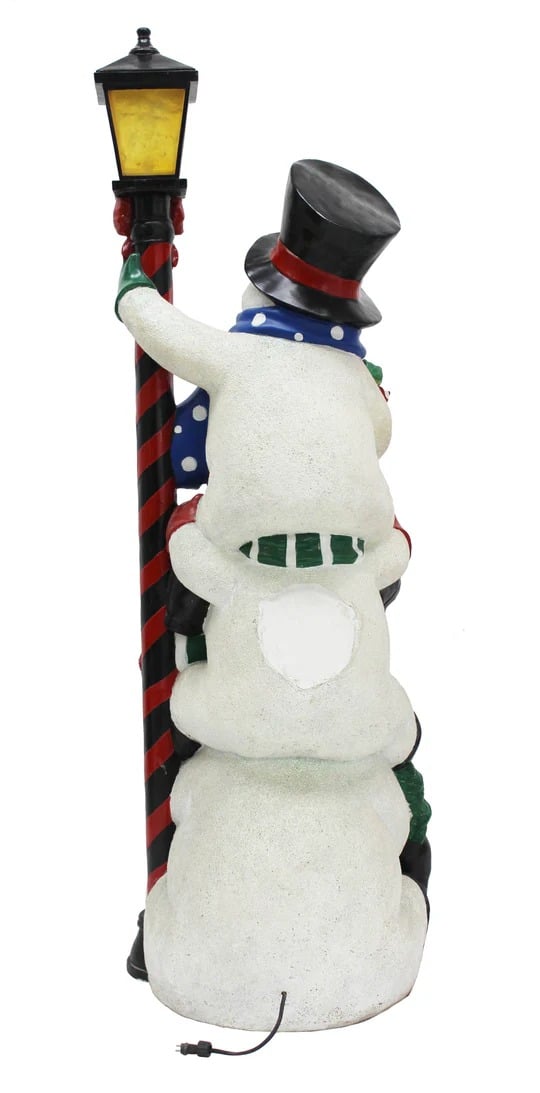 ☃️Stacking Snowman Lamp Post With 50 LEDs