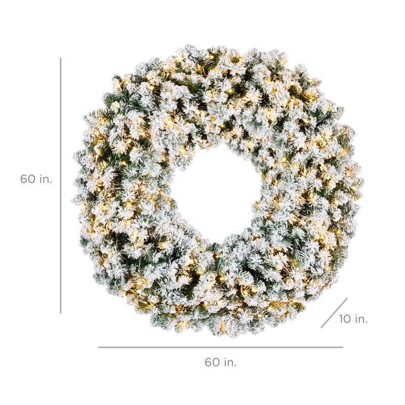 Fir Christmas Wreath Decoration With 2-in-1 LED Lights
