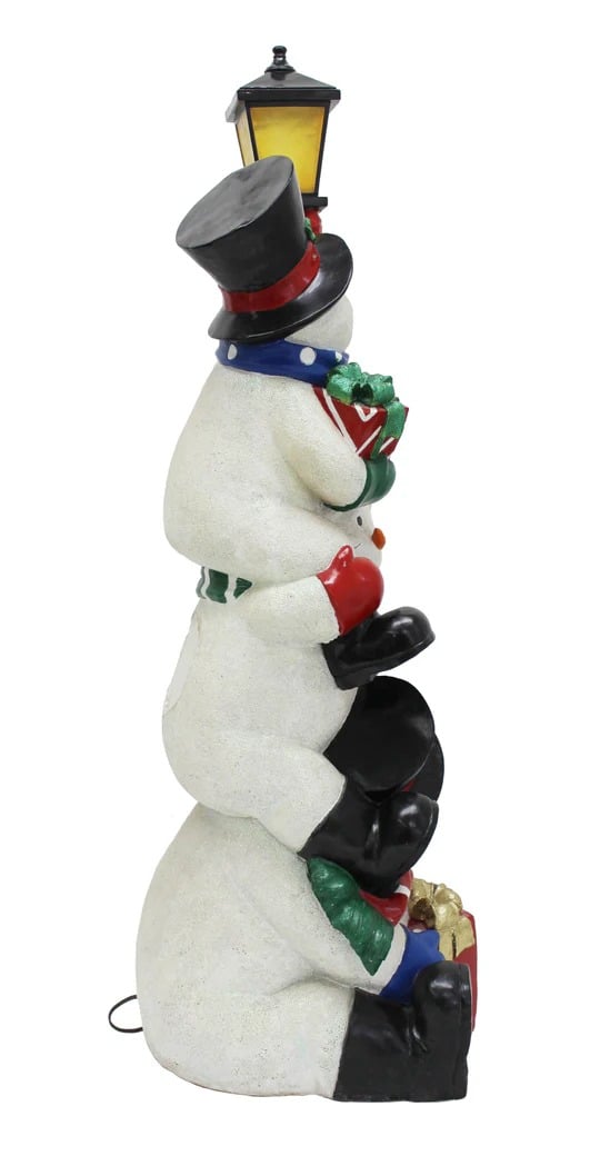 ☃️Stacking Snowman Lamp Post With 50 LEDs