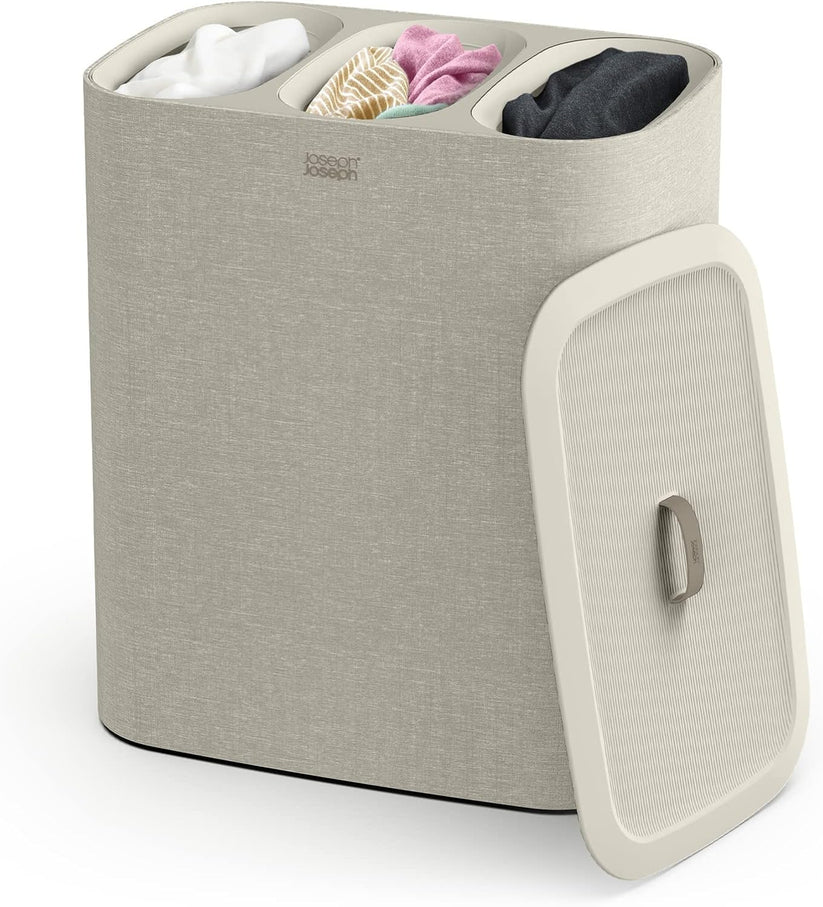 Laundry basket with lid, 3 removable laundry bags, and handle