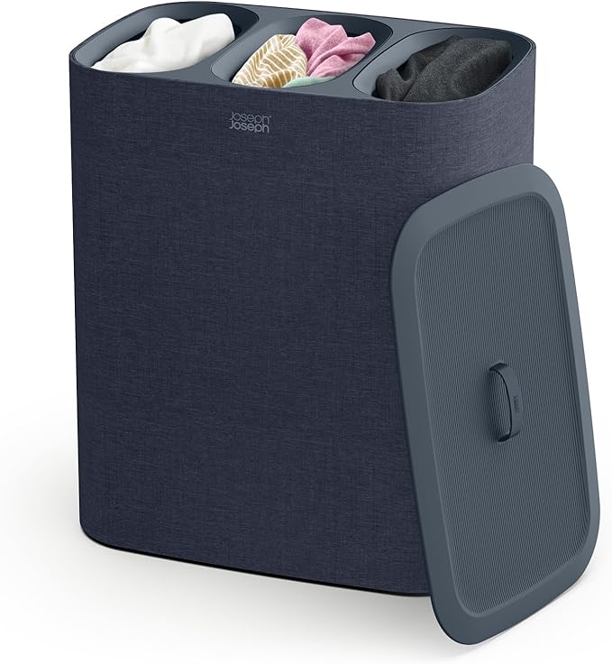 Laundry basket with lid, 3 removable laundry bags, and handle