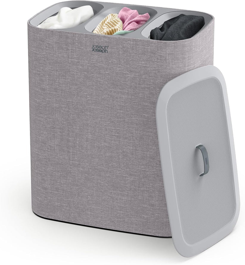Laundry basket with lid, 3 removable laundry bags, and handle