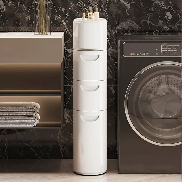 ⏰White storage cabinet with closed doors - multipurpose storage box with space-saving vertical design💥