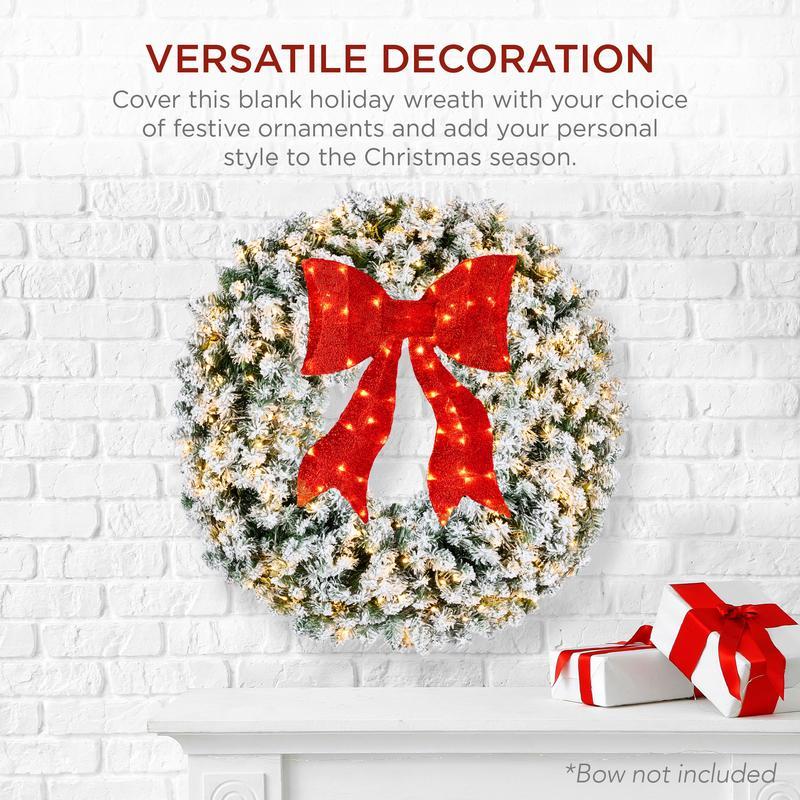 Fir Christmas Wreath Decoration With 2-in-1 LED Lights