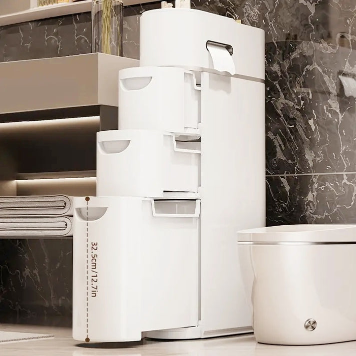 ⏰White storage cabinet with closed doors - multipurpose storage box with space-saving vertical design💥