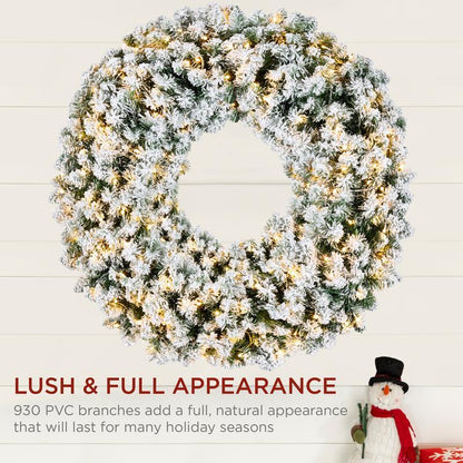 Fir Christmas Wreath Decoration With 2-in-1 LED Lights