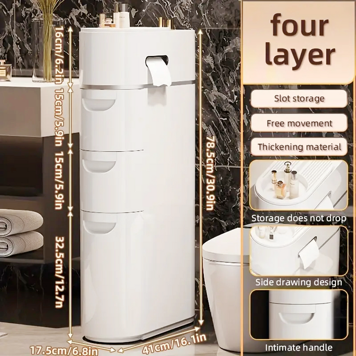 ⏰White storage cabinet with closed doors - multipurpose storage box with space-saving vertical design💥