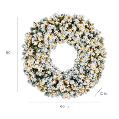 Fir Christmas Wreath Decoration With 2-in-1 LED Lights