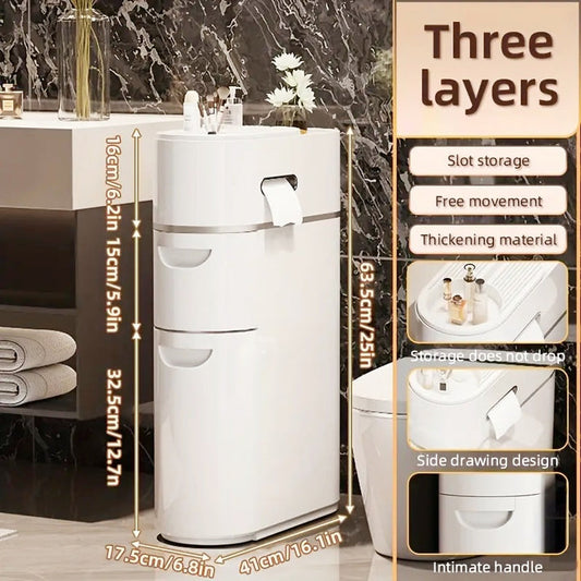 ⏰White storage cabinet with closed doors - multipurpose storage box with space-saving vertical design💥