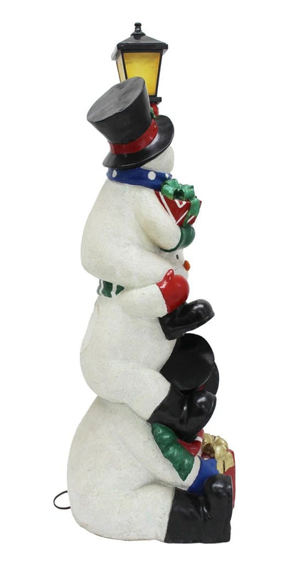 ☃️Stacking Snowman Lamp Post With 50 LEDs