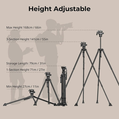 Multi-Functional Hydraulic Carbon Fiber Tripod