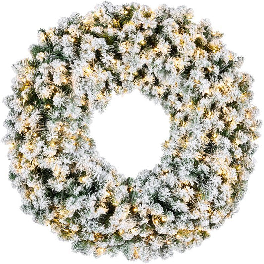 Fir Christmas Wreath Decoration With 2-in-1 LED Lights
