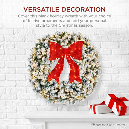 Fir Christmas Wreath Decoration With 2-in-1 LED Lights