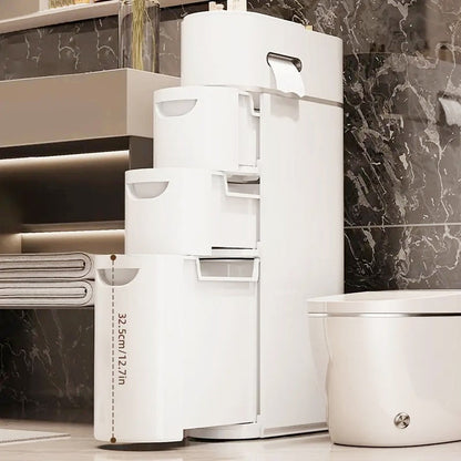 ⏰White storage cabinet with closed doors - multipurpose storage box with space-saving vertical design💥